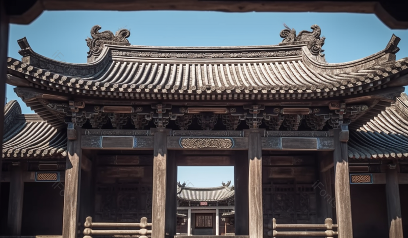 传统的旅游景点庭院大门建筑背景,高清,摄影图,摄影图片,图片大全,摄影图免费下载